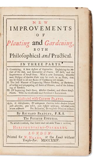 Bradley, Richard (1688-1732) New Improvements of Planting and Gardening, both Philosophical and Practical.